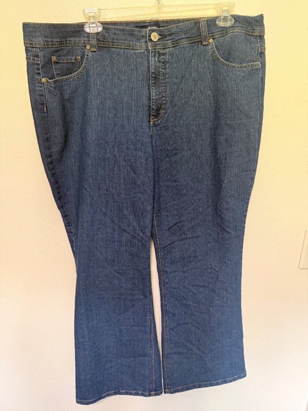 Basic Edition Denim Jeans Blue Bootcut Dark Wash Womans 22W